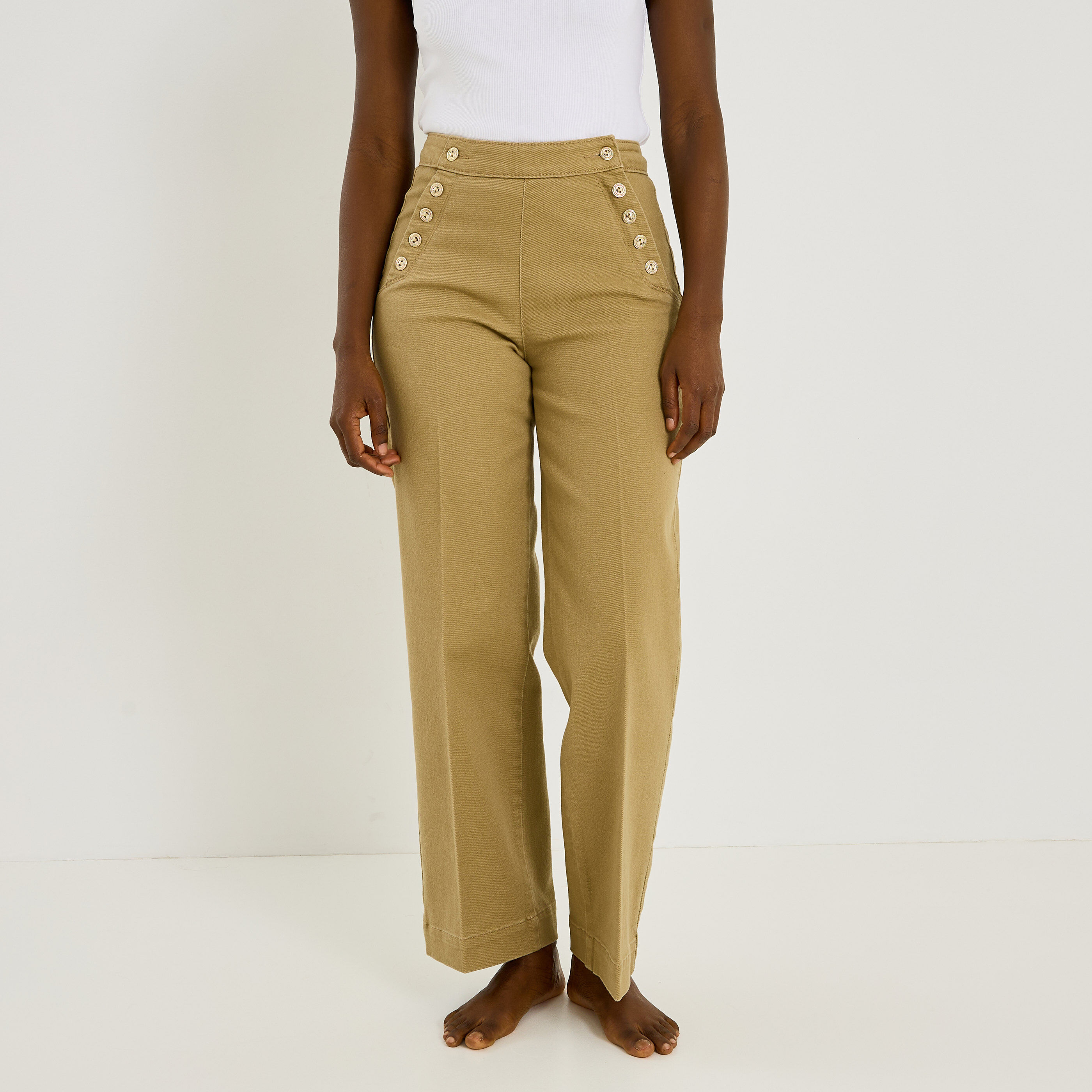 Jean flare &agrave; pont POMPON F02 femme