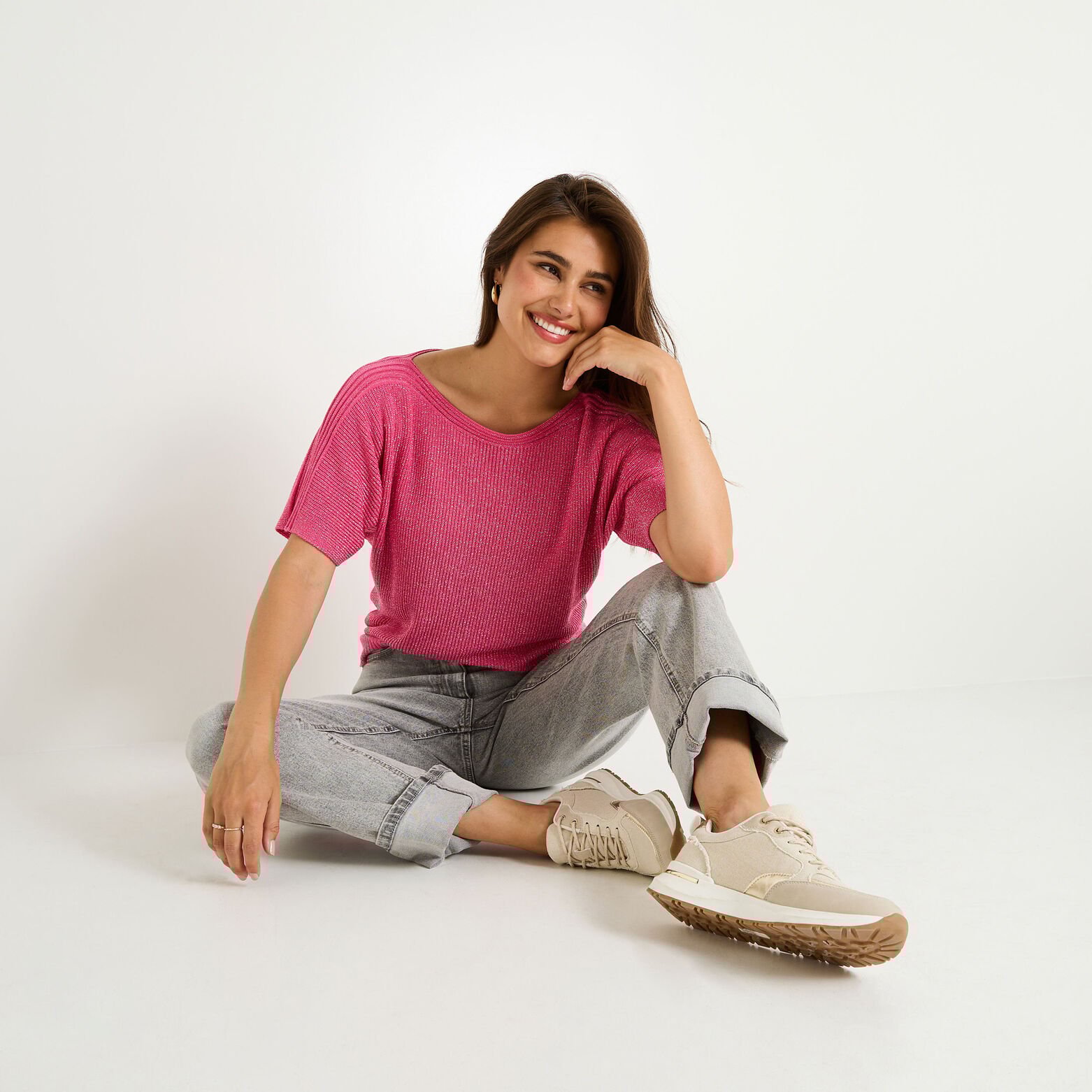 Pull manches courtes femme