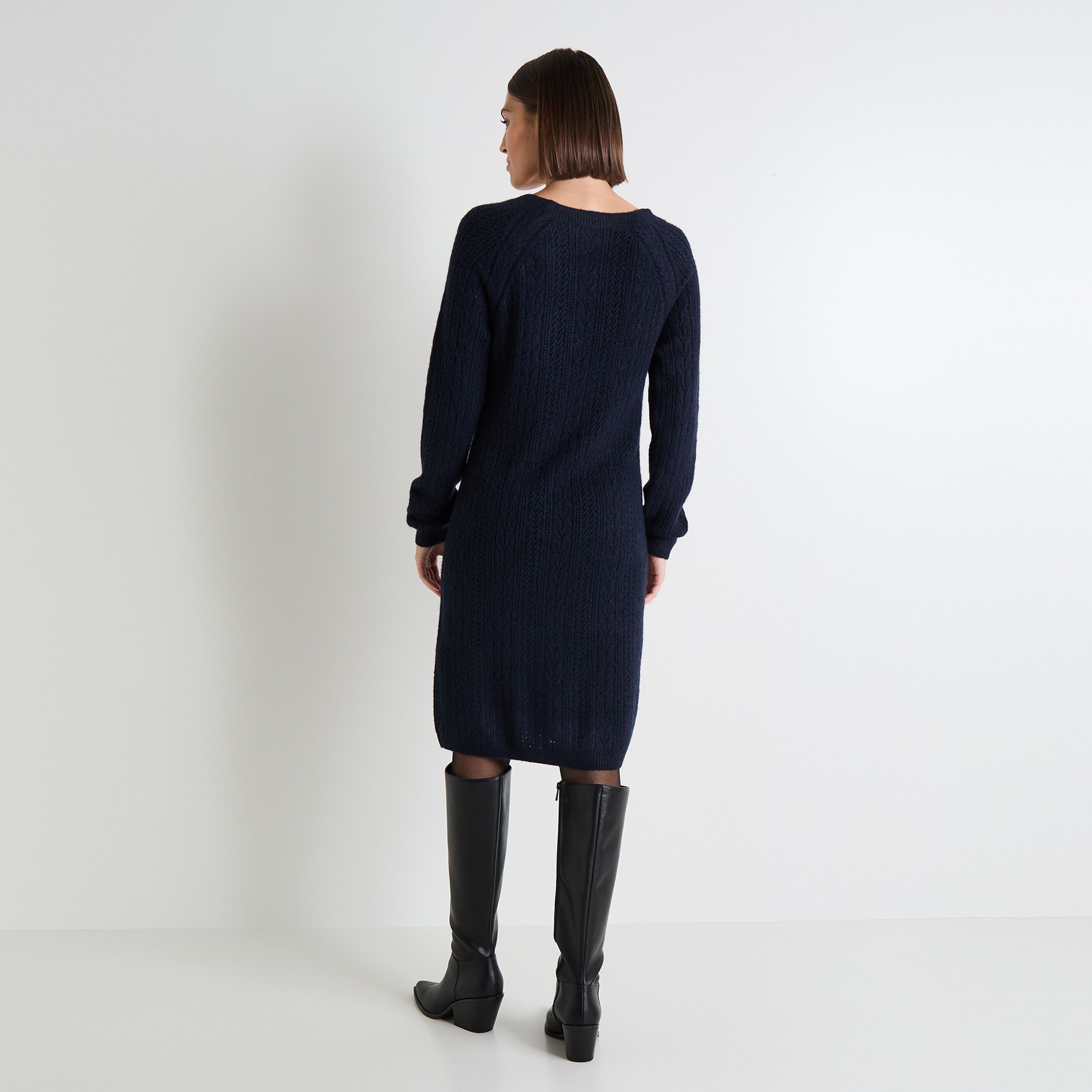 Robe pull col rond femme