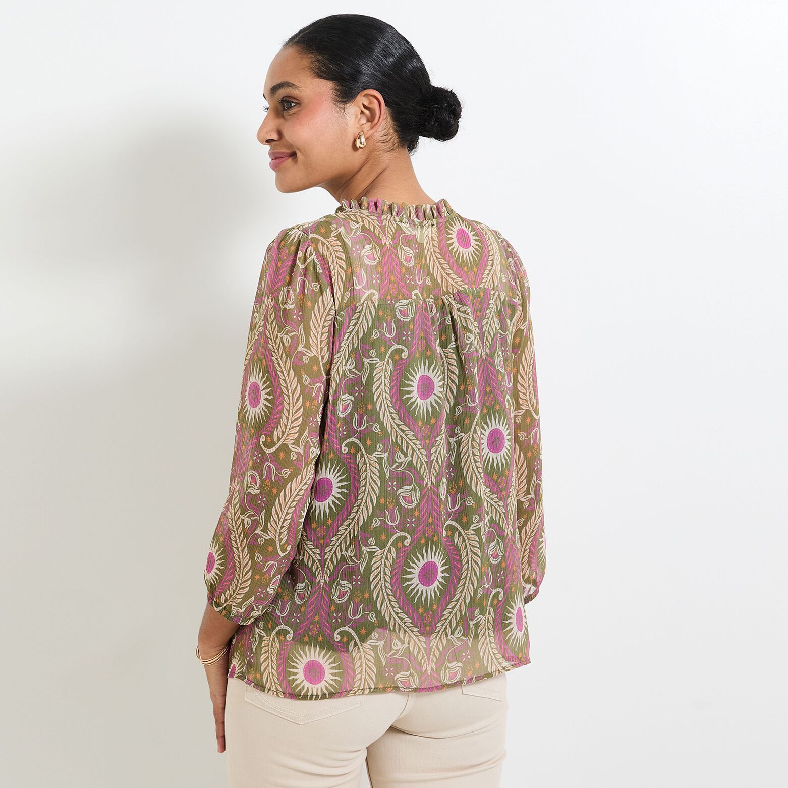 Blouse col V femme