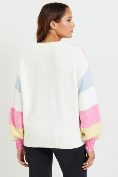 Pull color block femme