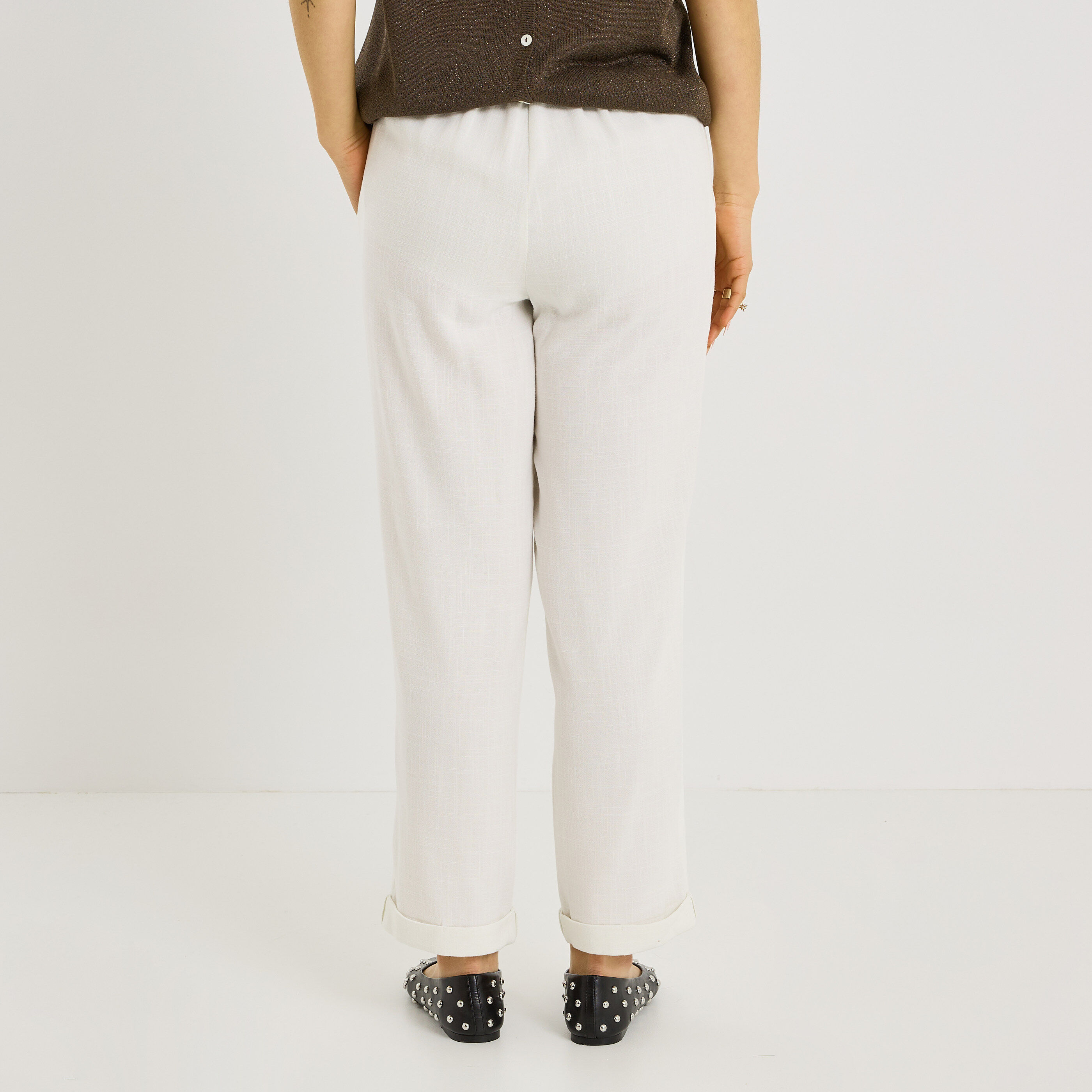 Pantalon &agrave; revers femme
