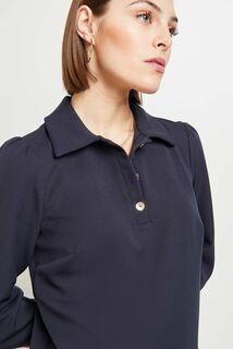 Robe unie col polo femme