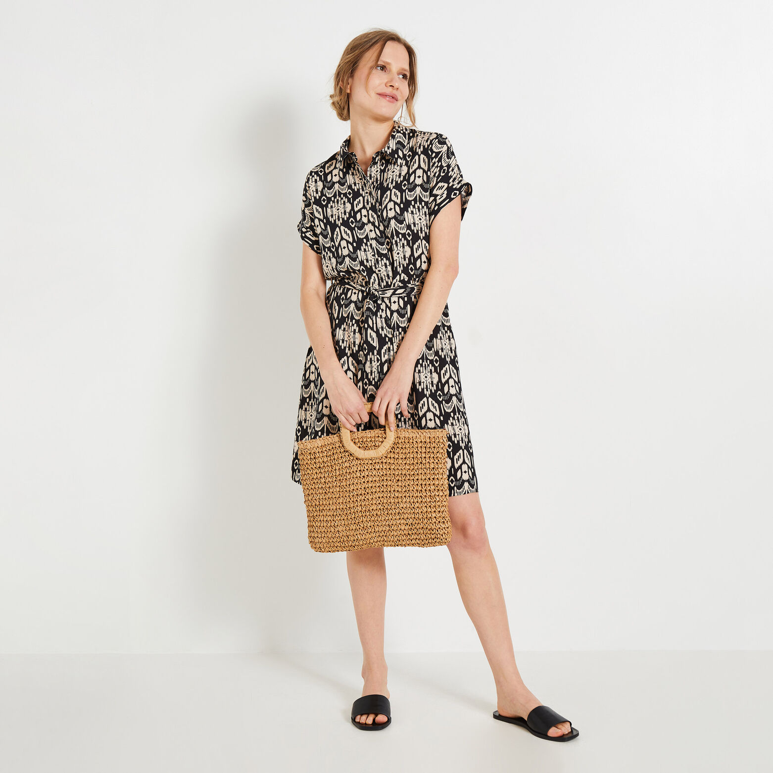 Robe chemise imprimée femme