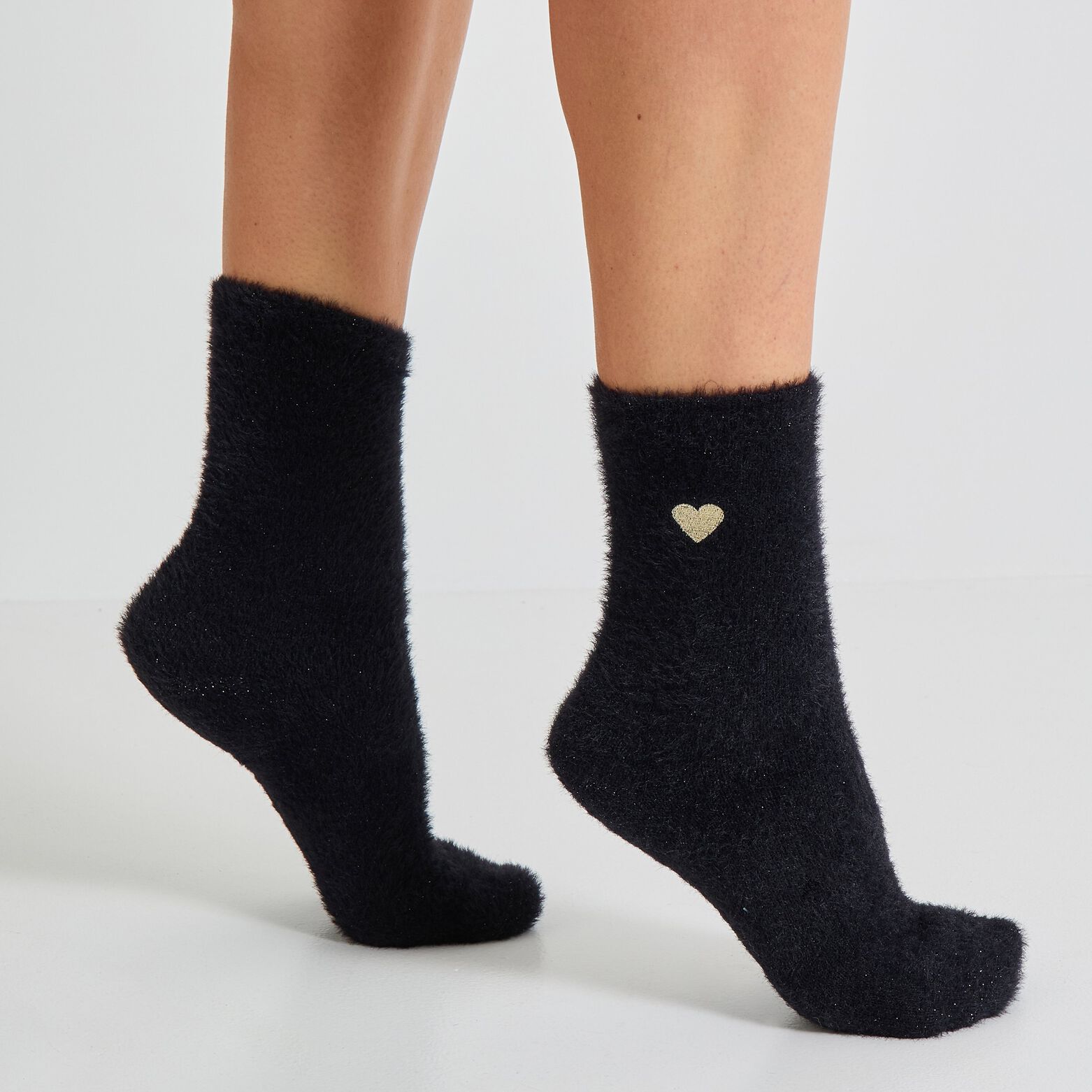 Chaussettes fluffy femme lot de 2 paires