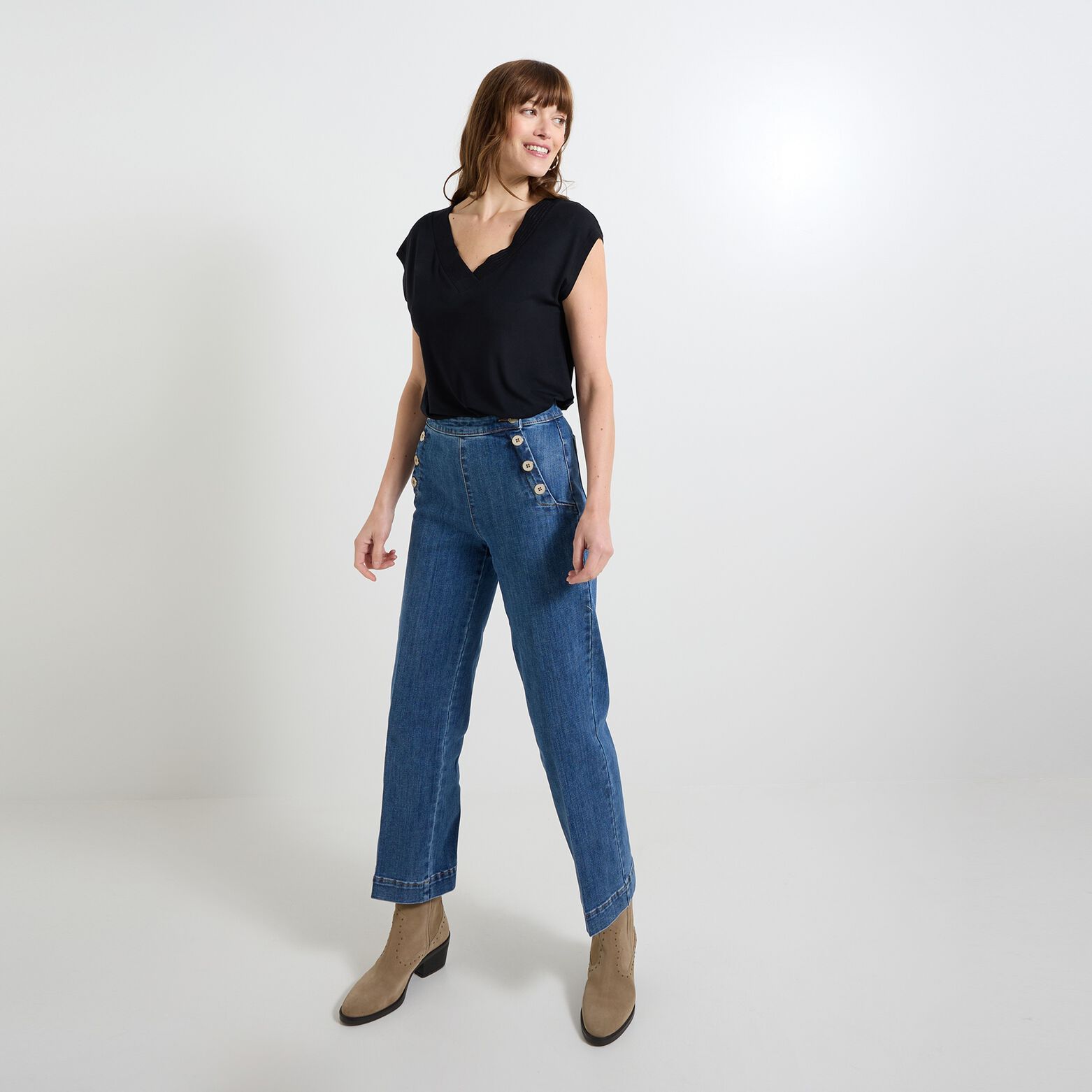 T-shirt col V femme