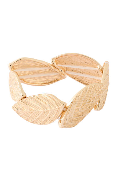 Bracelet élastique feuilles ciselées
