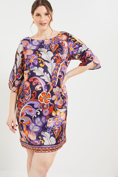 Robe genoux imprimée femme