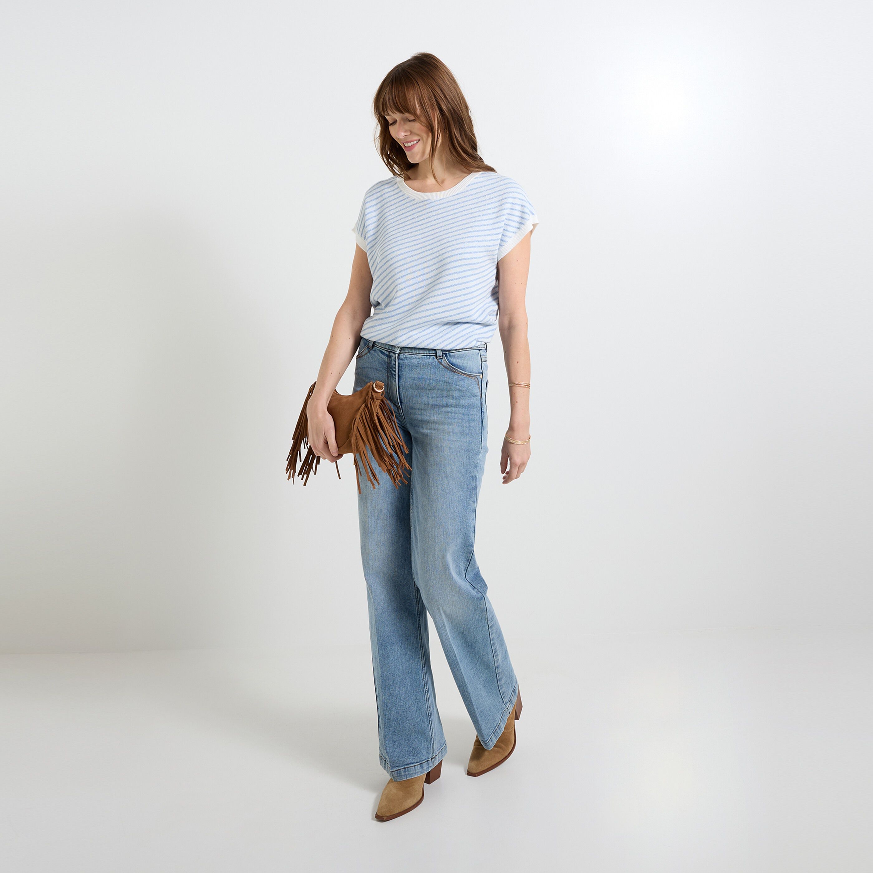 Pull manches courtes femme