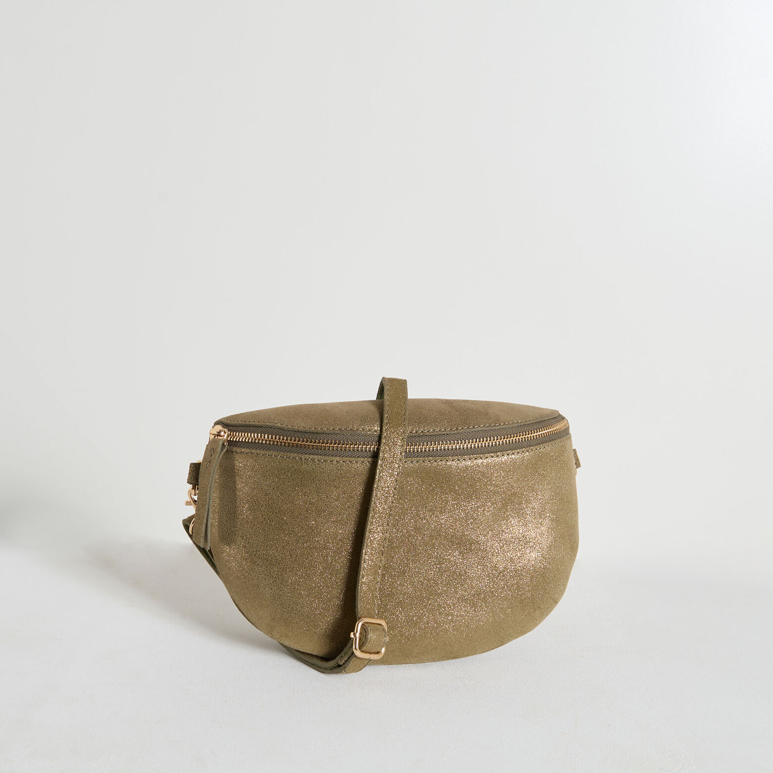 Sac banane croûte de cuir femme