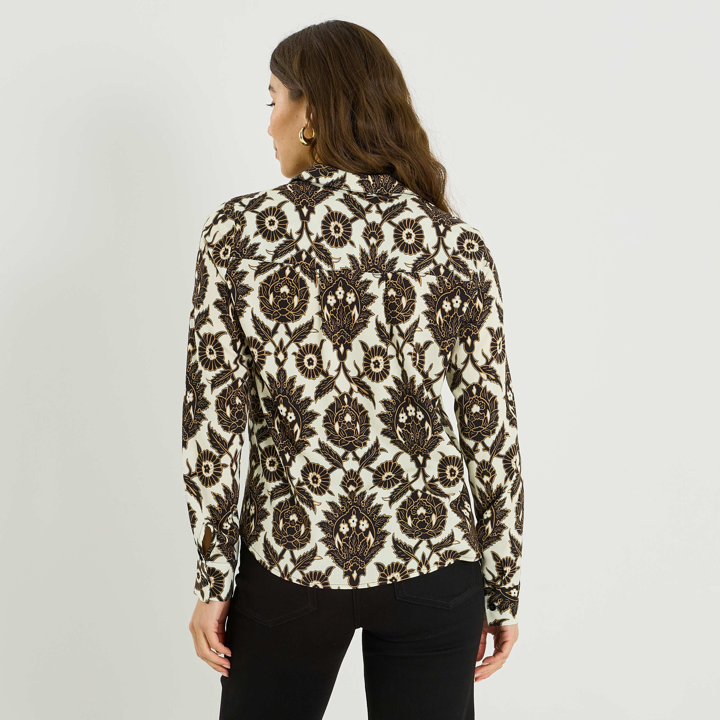 Chemise fluide imprim&eacute;e femme