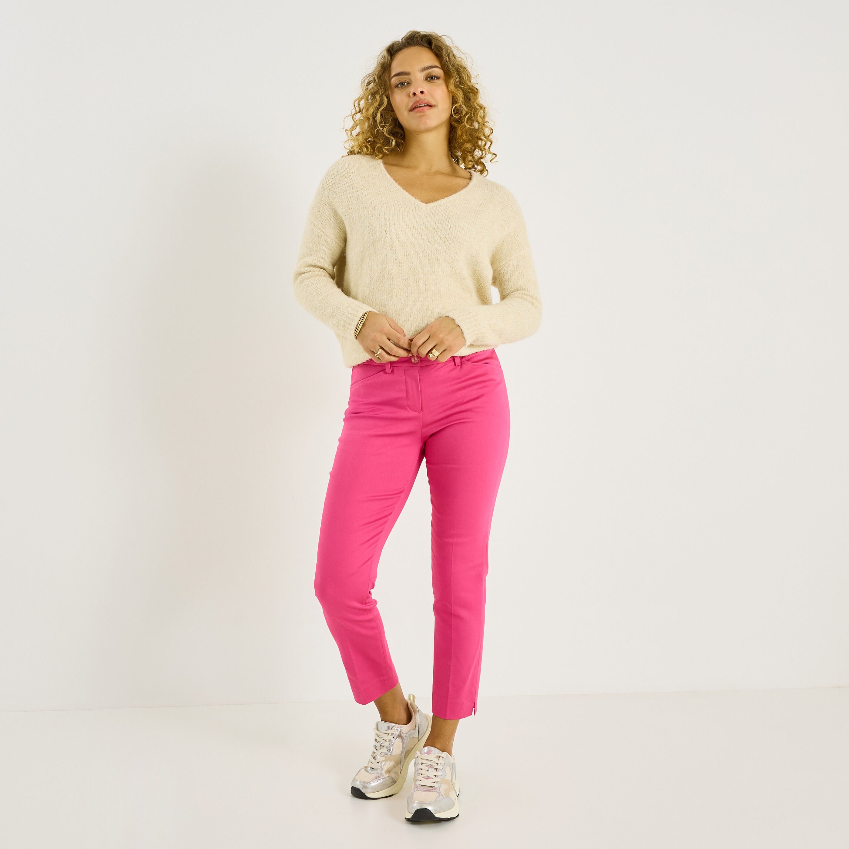 Pantalon cigarette raccourci femme