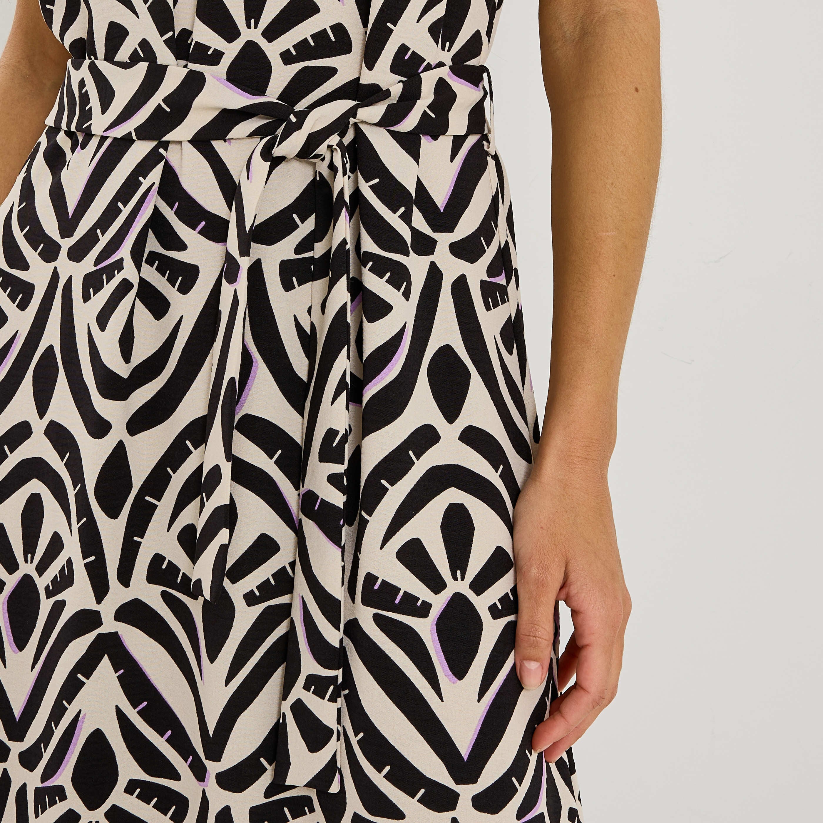 Robe longue imprim&eacute;e &agrave; bretelles