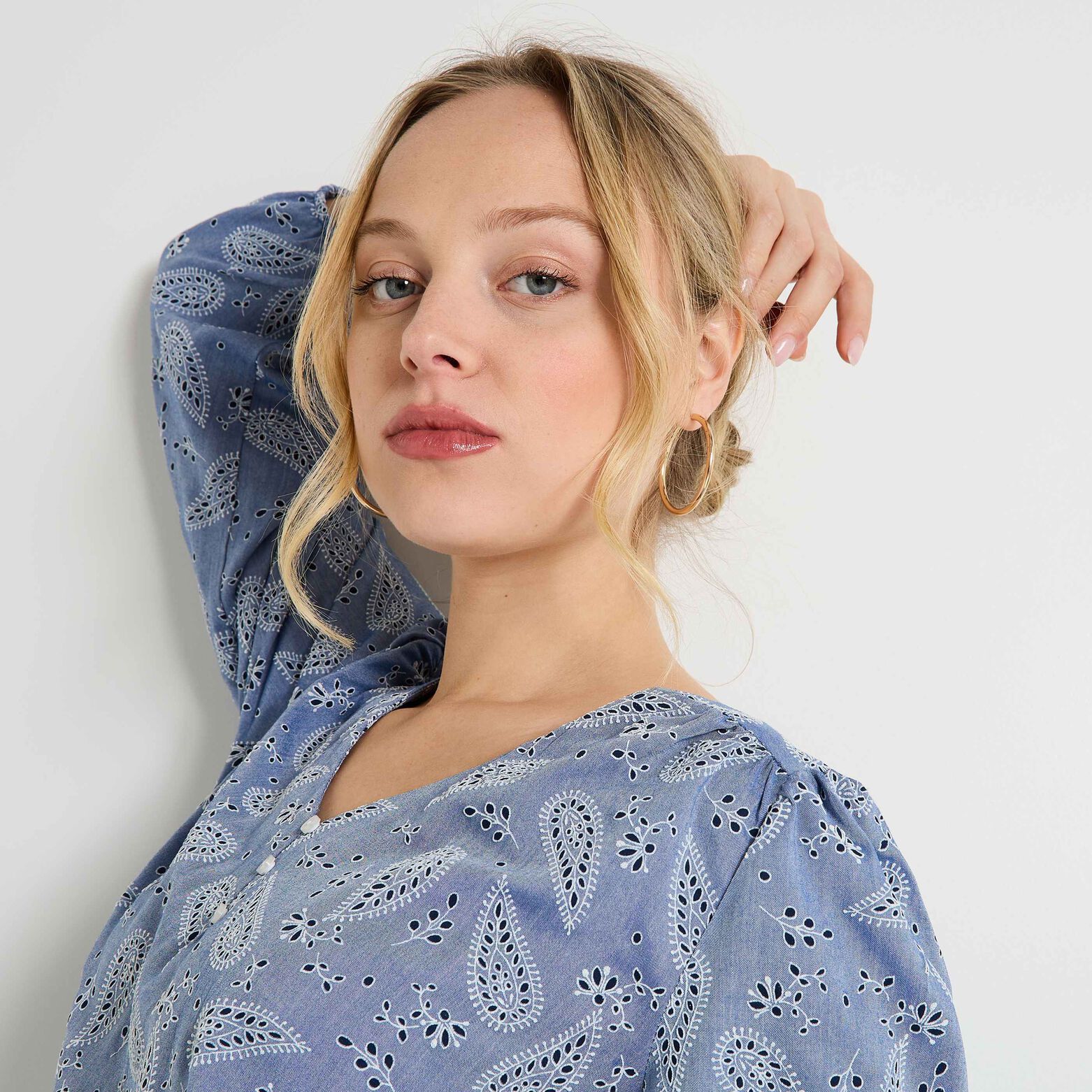 Blouse col V femme