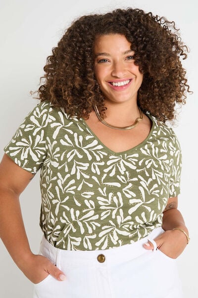 T-shirt col V femme
