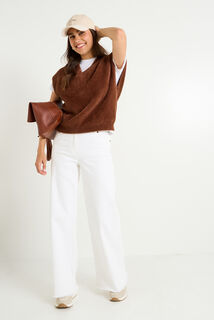 Pull sans manches fluffy femme