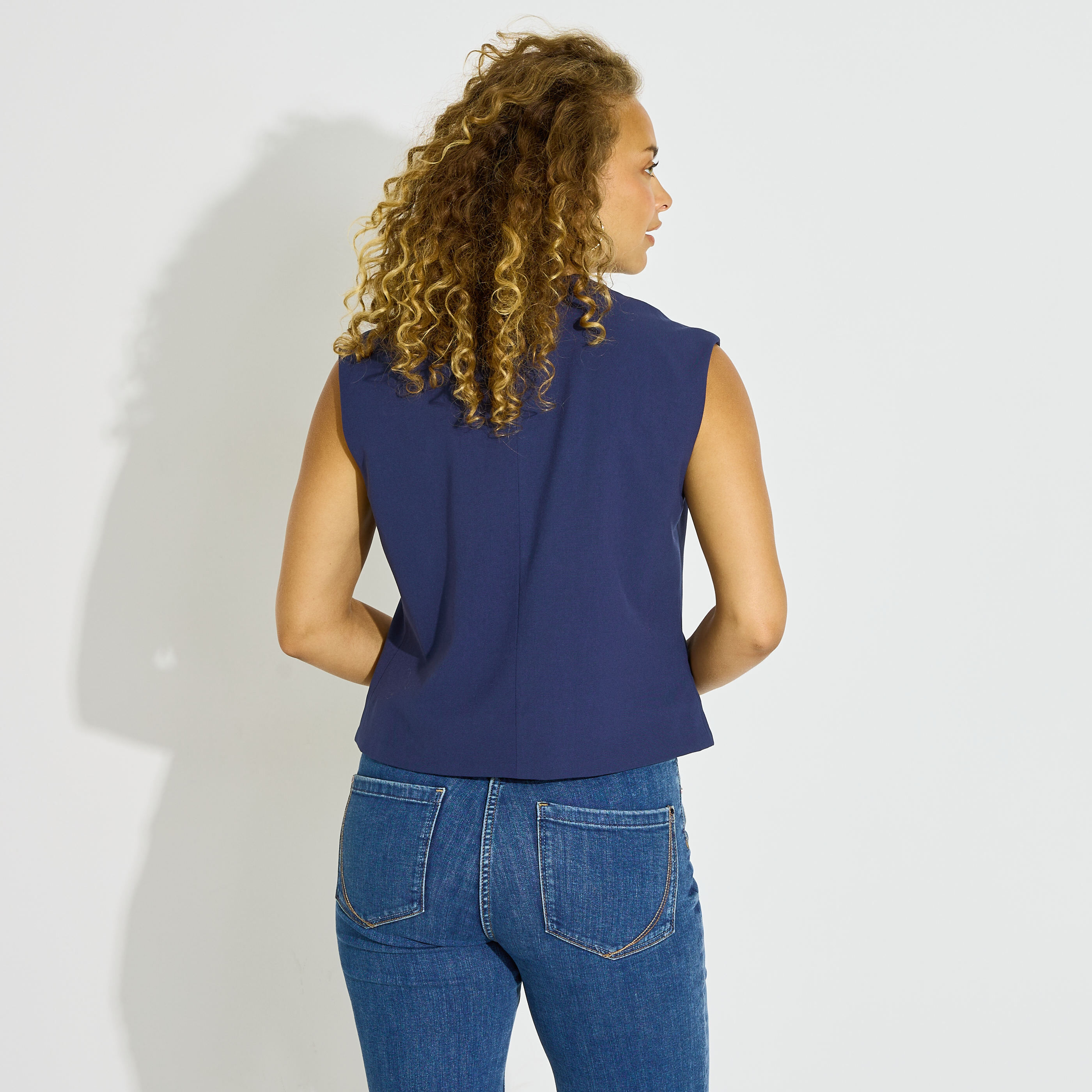 Veste tailleur sans manches femme