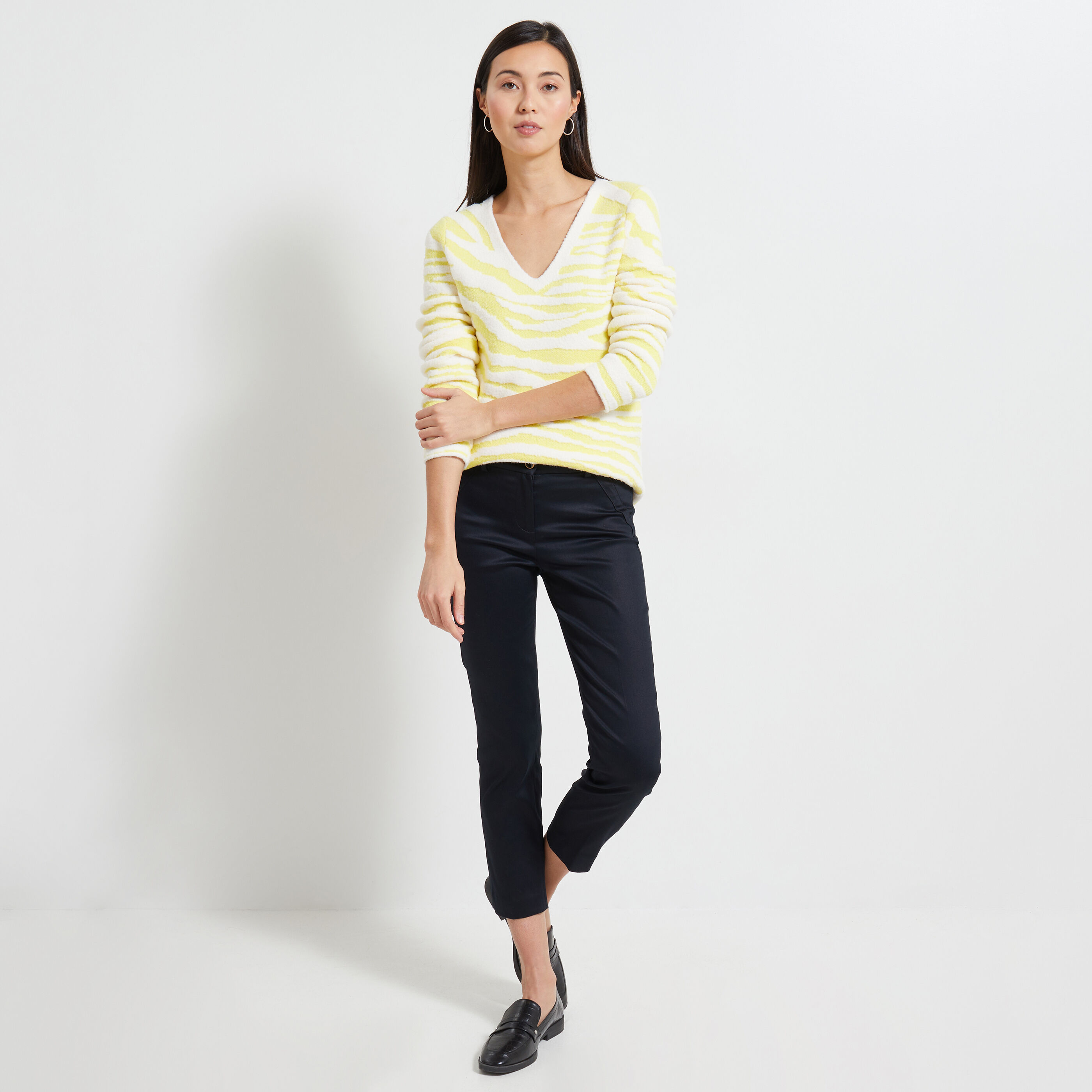 Pantalon cigarette raccourci femme