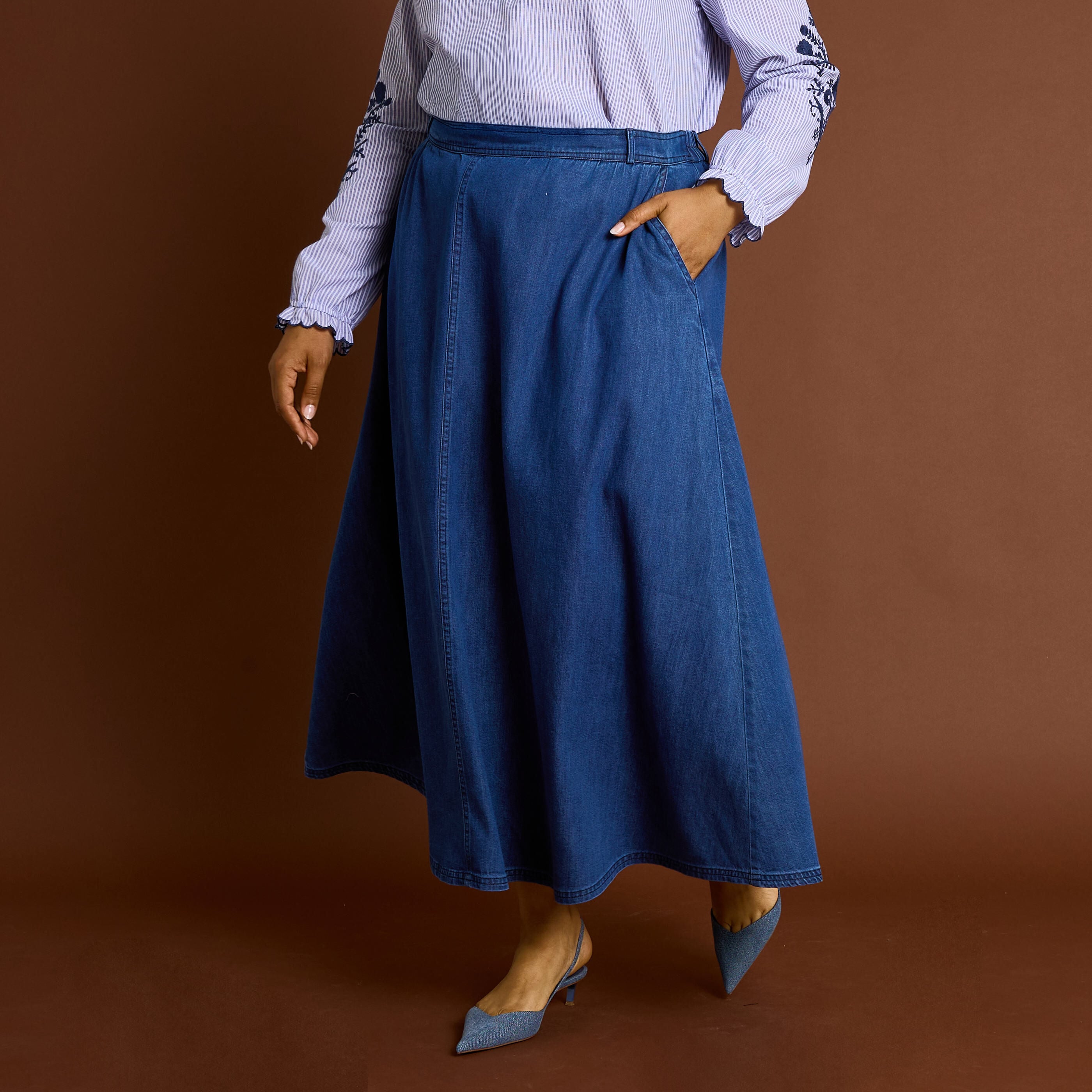 Jupe longue en jean femme