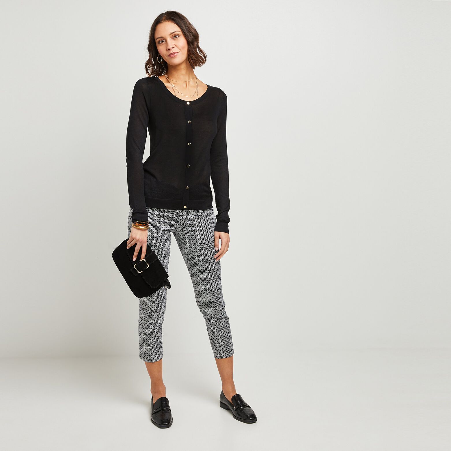 Gilet noir col rond 