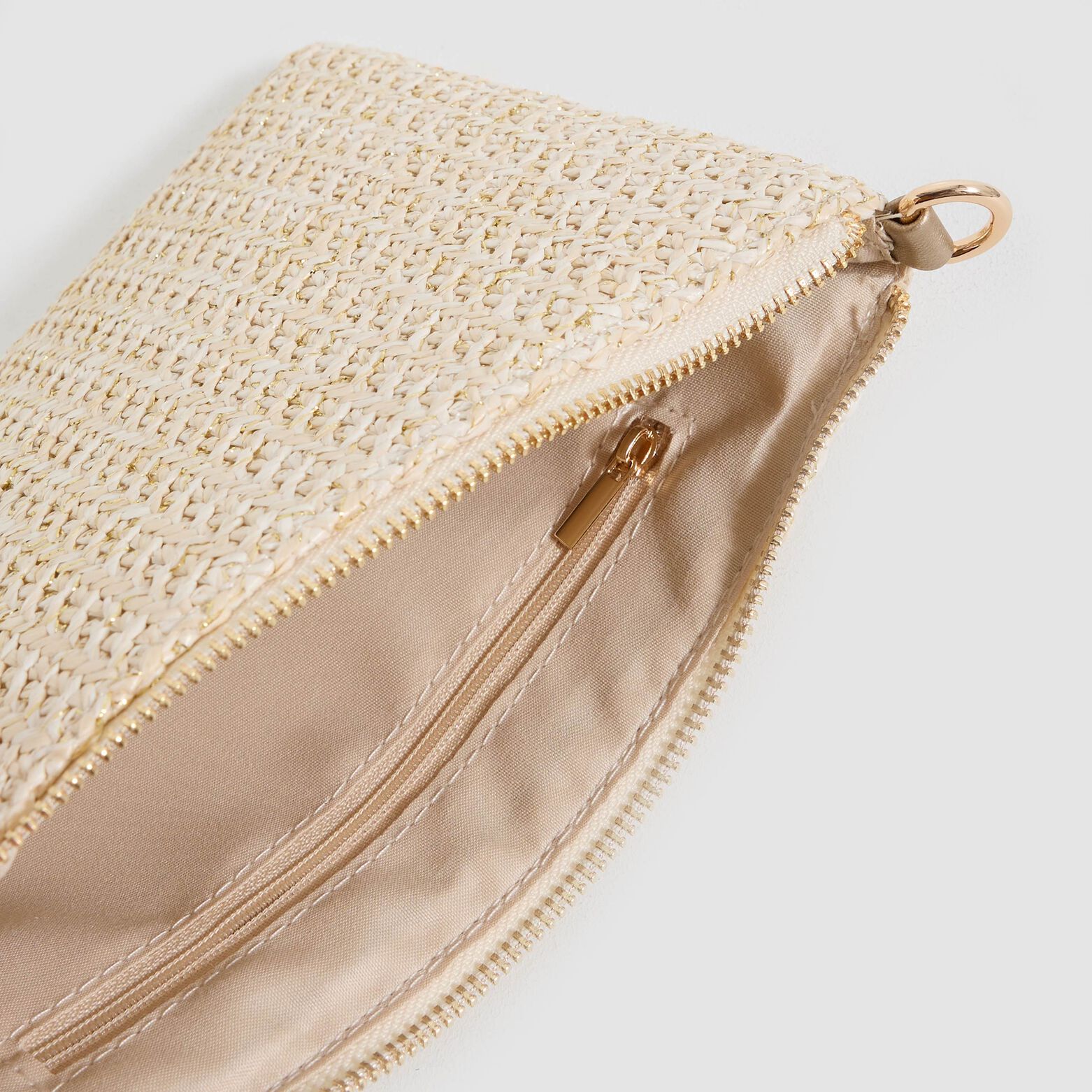 Pochette effet paille femme