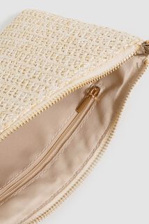 Pochette effet paille femme