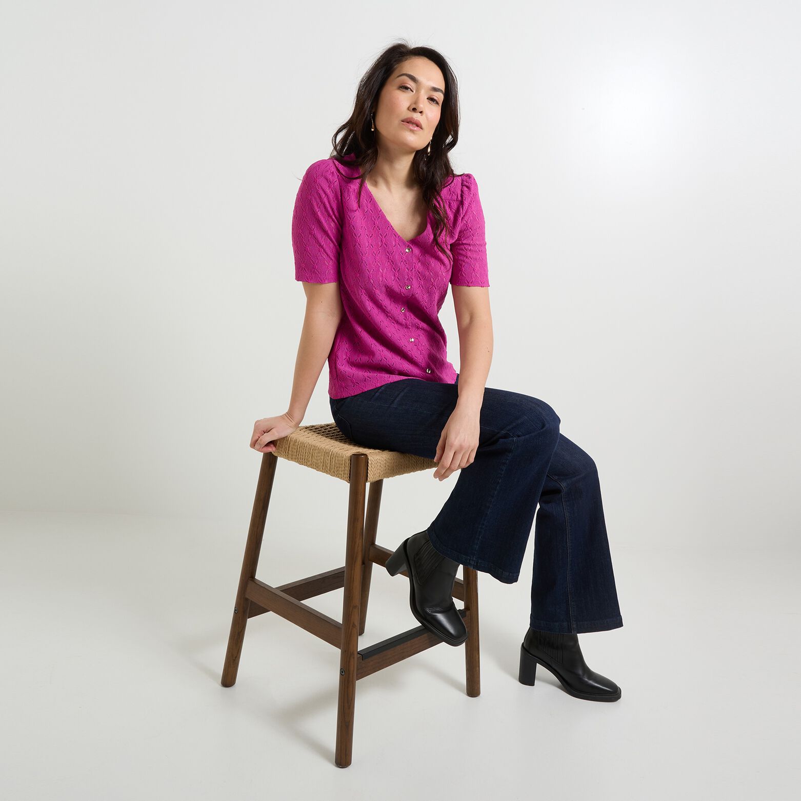 T-shirt col V femme