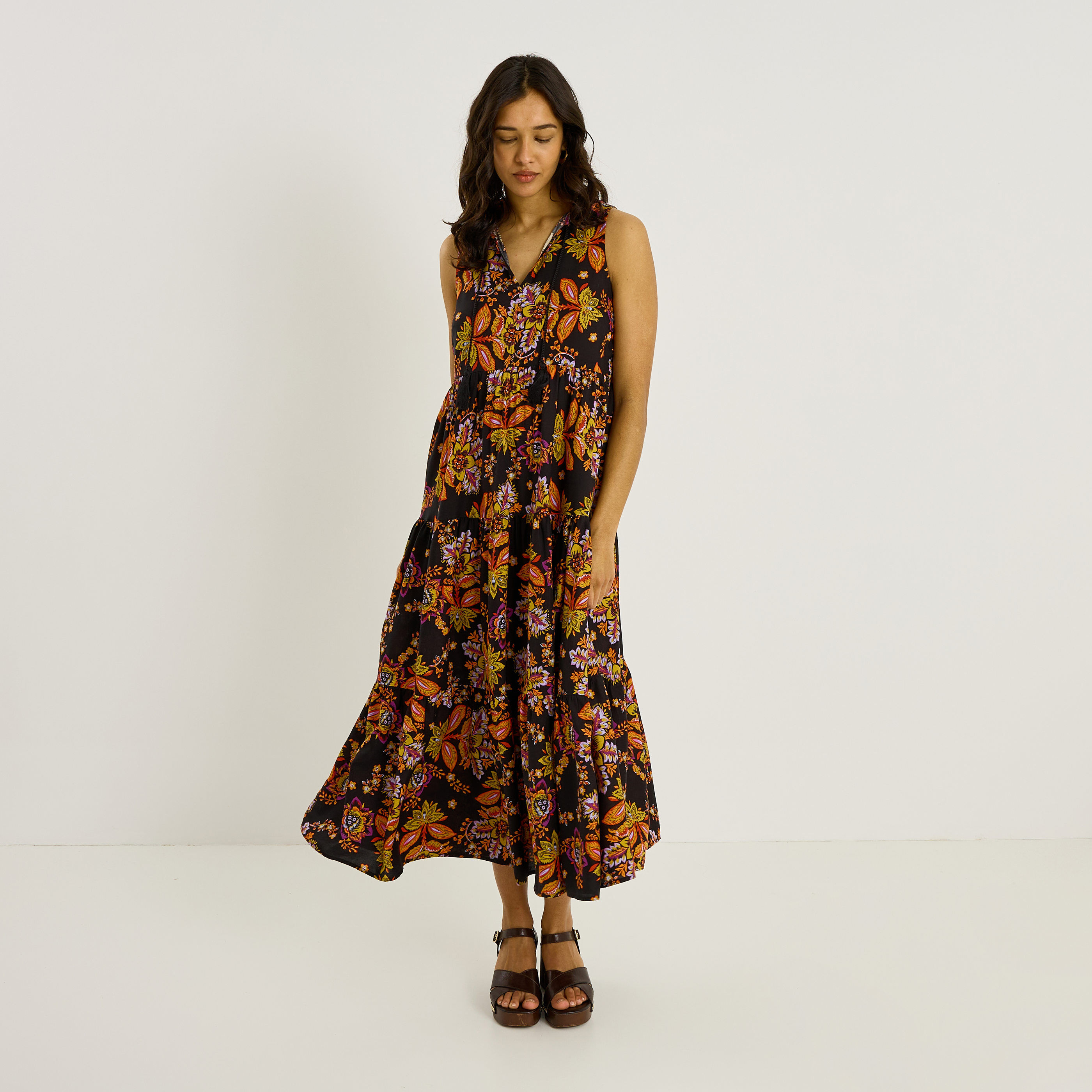 Robe longue imprim&eacute;e boh&egrave;me