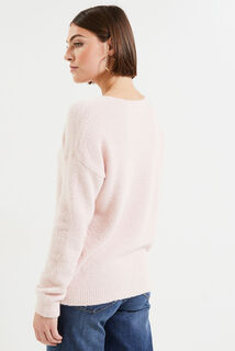 Pull col V femme