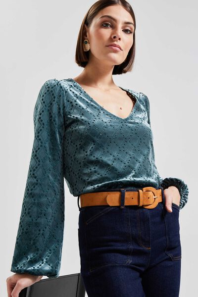 Blouse velours femme