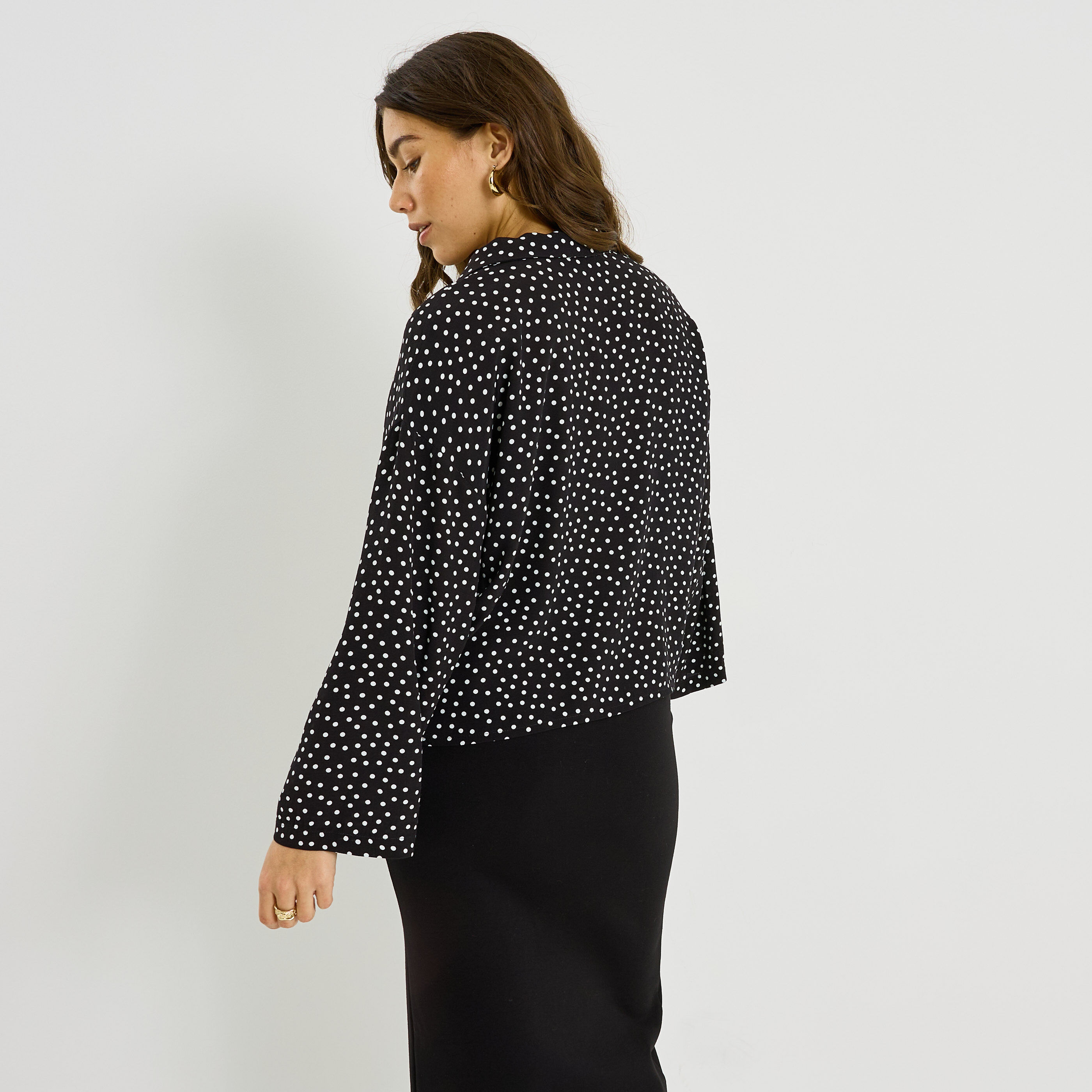Chemise imprim&eacute; &agrave; pois femme