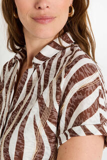 T-shirt imprimé zébré femme