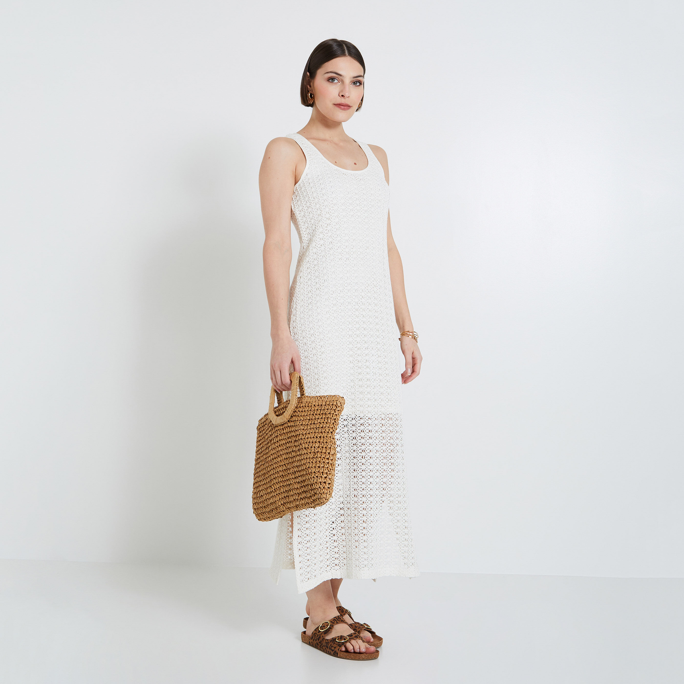 Robe longue crochet femme