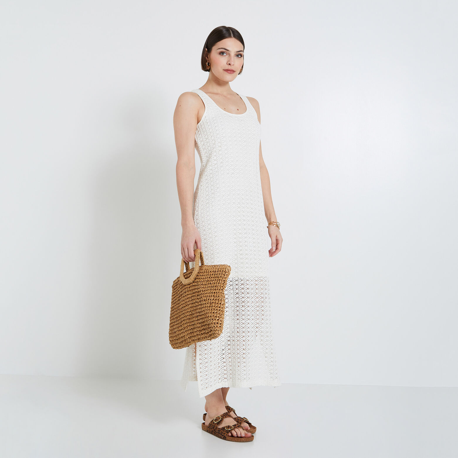 Robe longue crochet femme