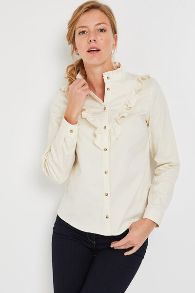 Chemise en jean volantée femme