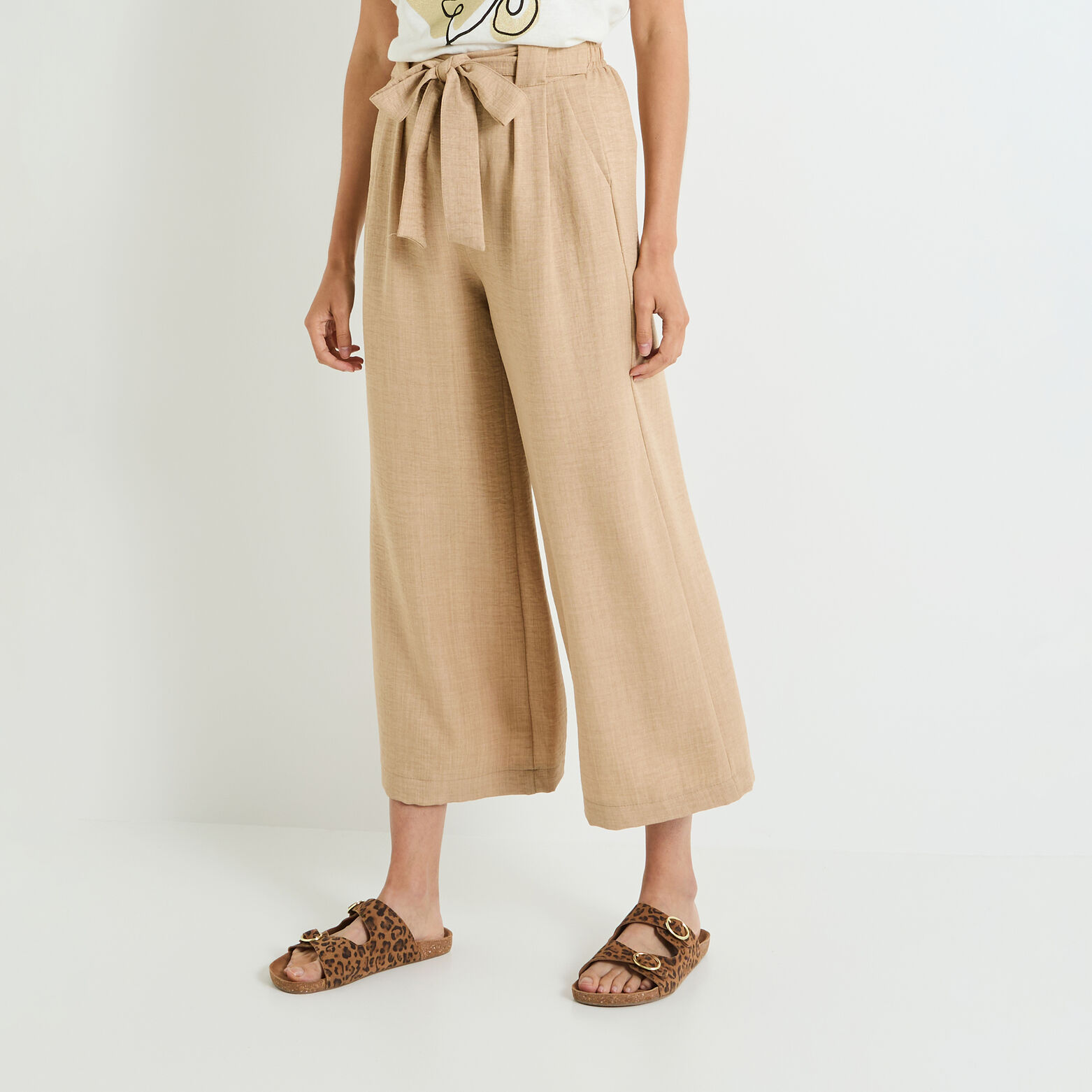 Pantalon large fluide femme