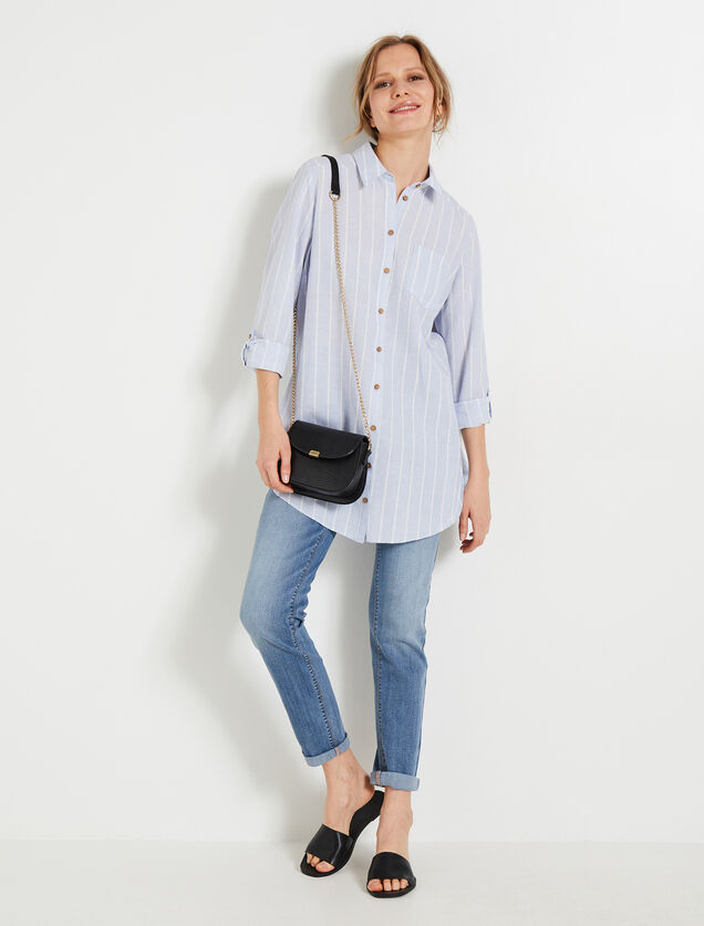 Chemise oversize rayée femme