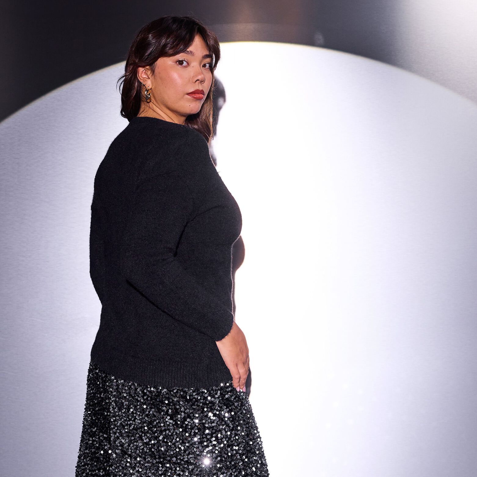 Pull col V femme