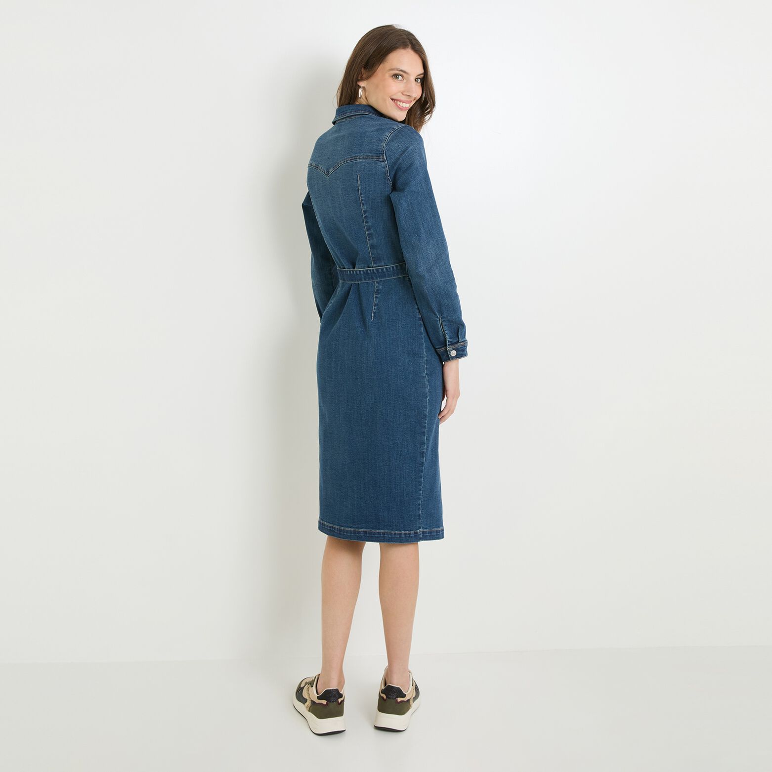 Robe col chemise femme