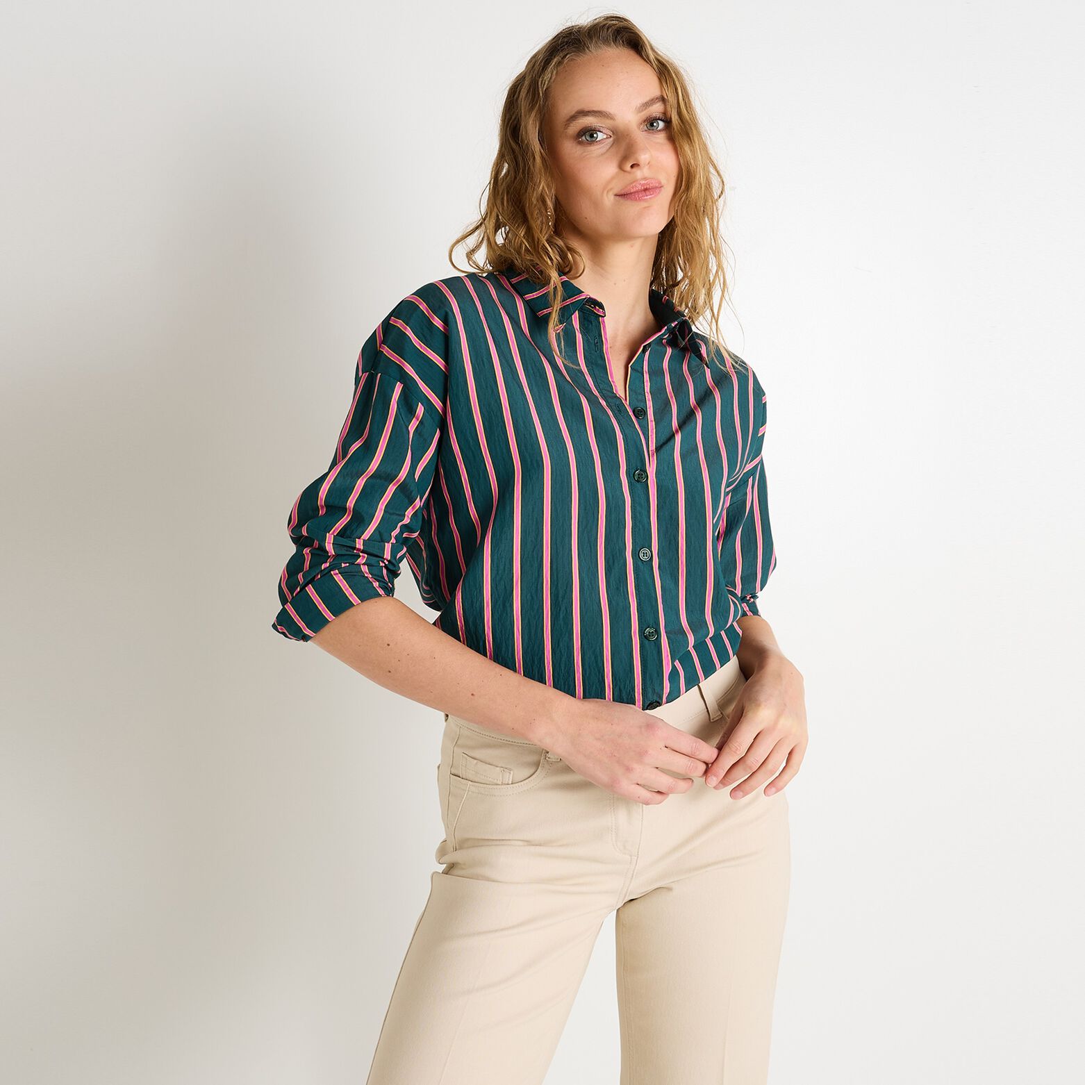 Chemise à rayures femme