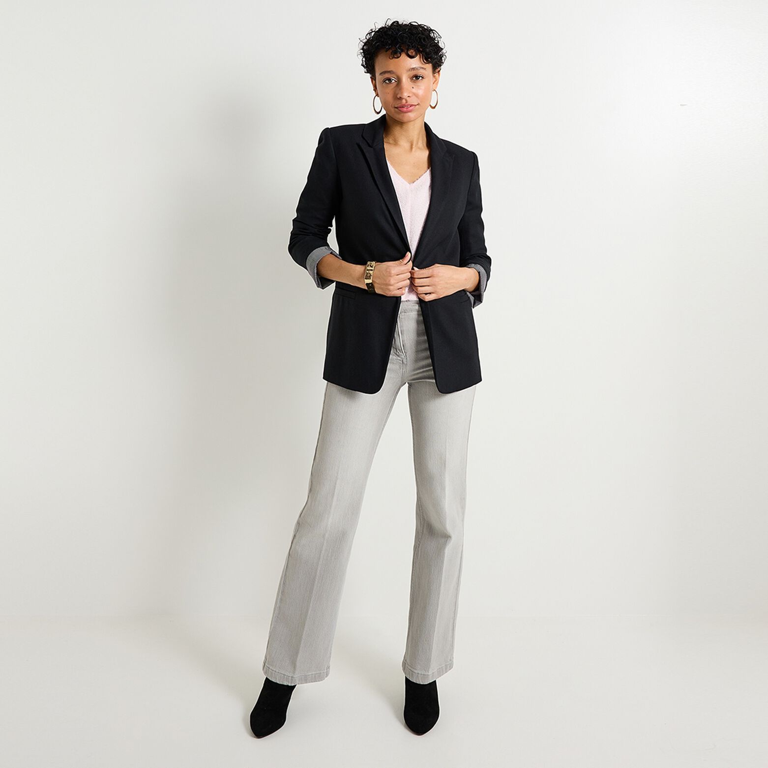 Pull col V femme