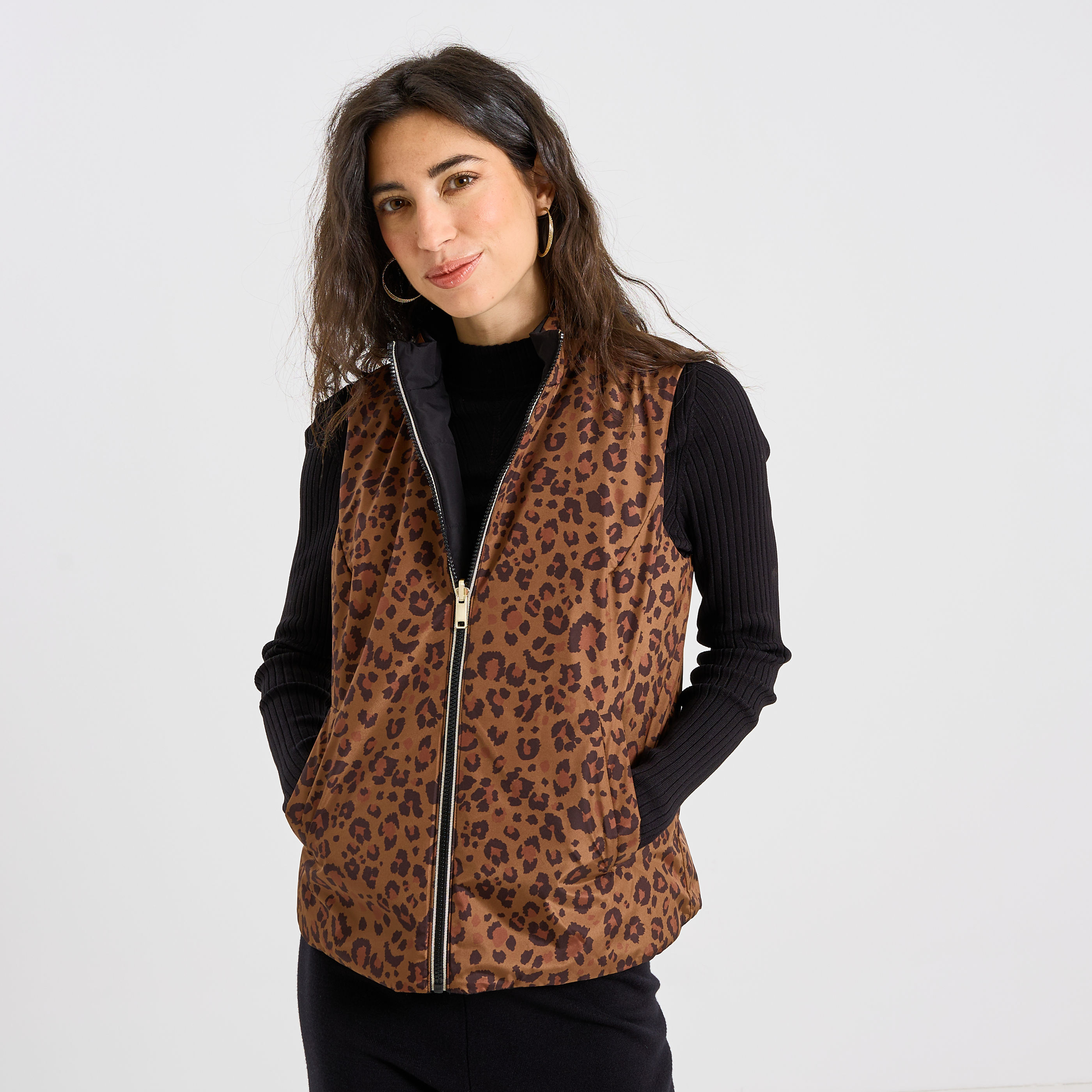 Doudoune sans manches r&eacute;versible femme