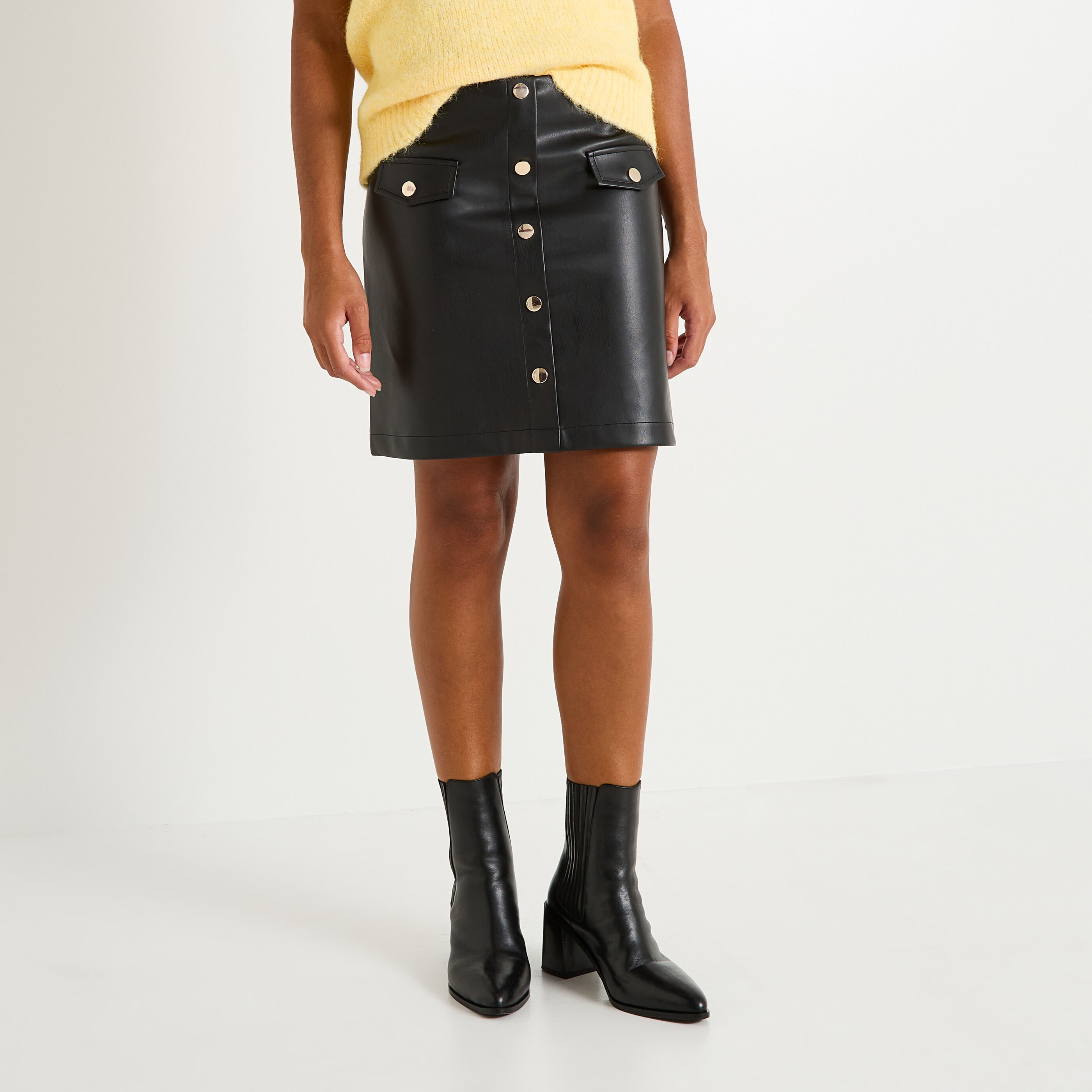 Jupe trap&egrave;ze longueur genou