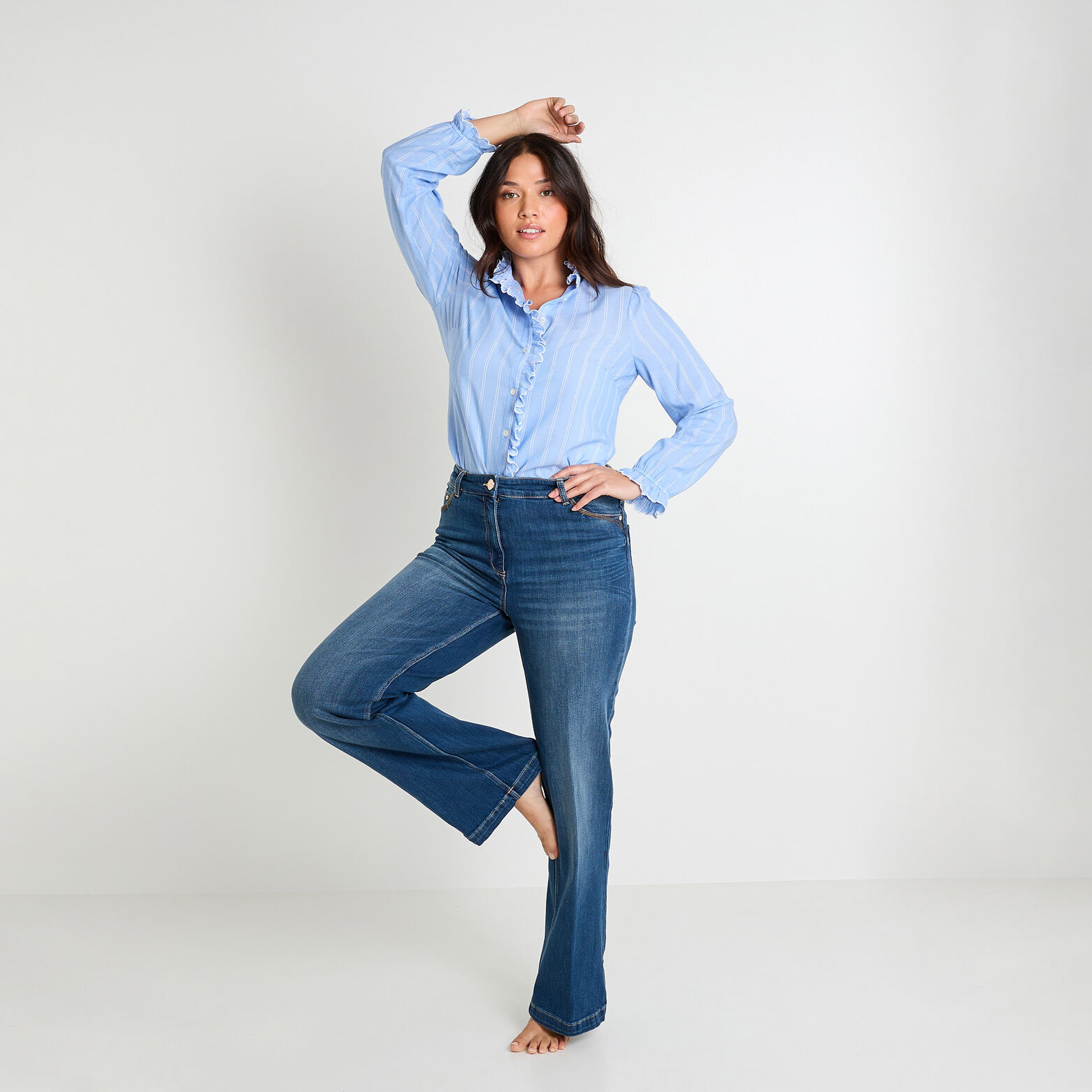 Jean large taille haute WOODSTOCK femme