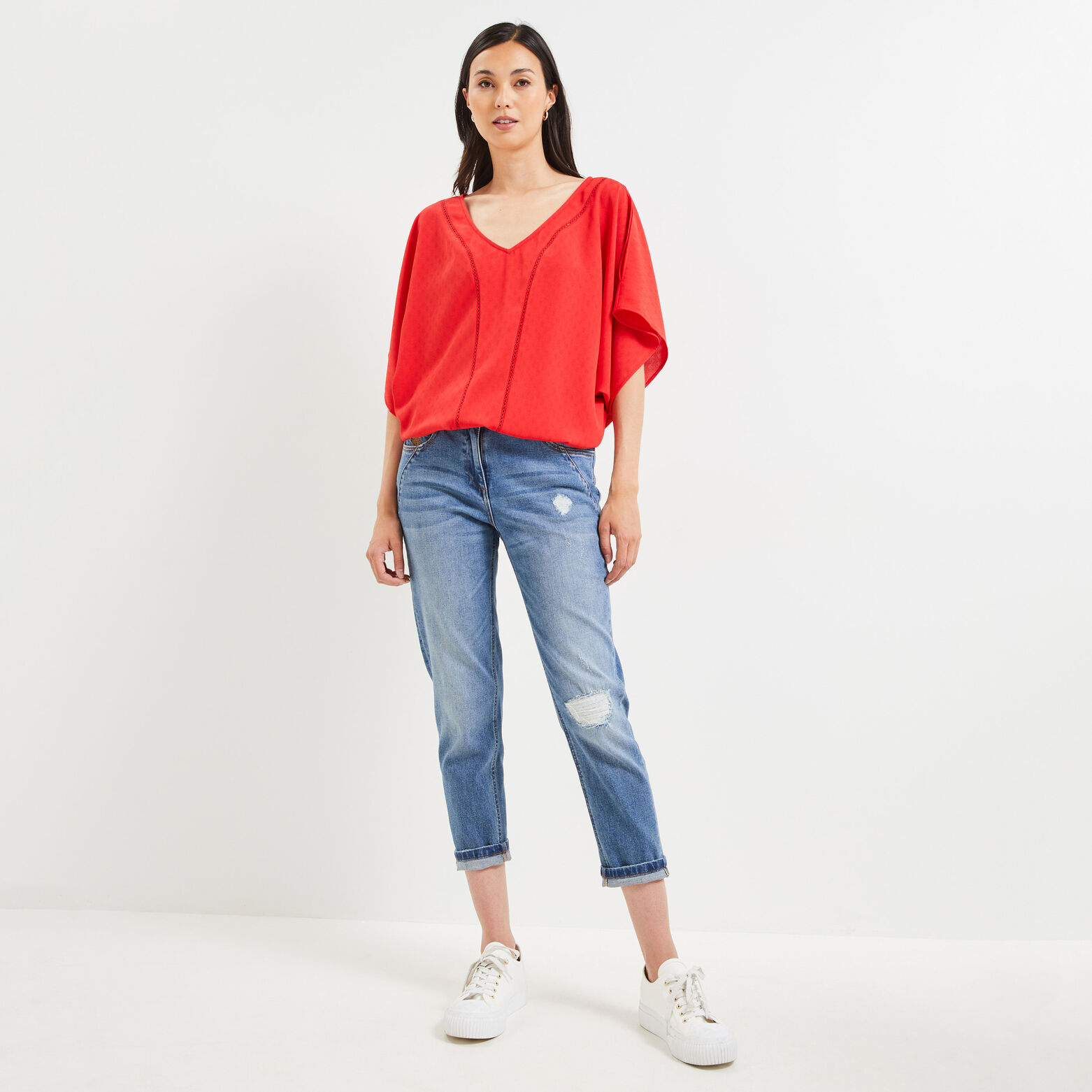 Blouse épaules ouvertes femme