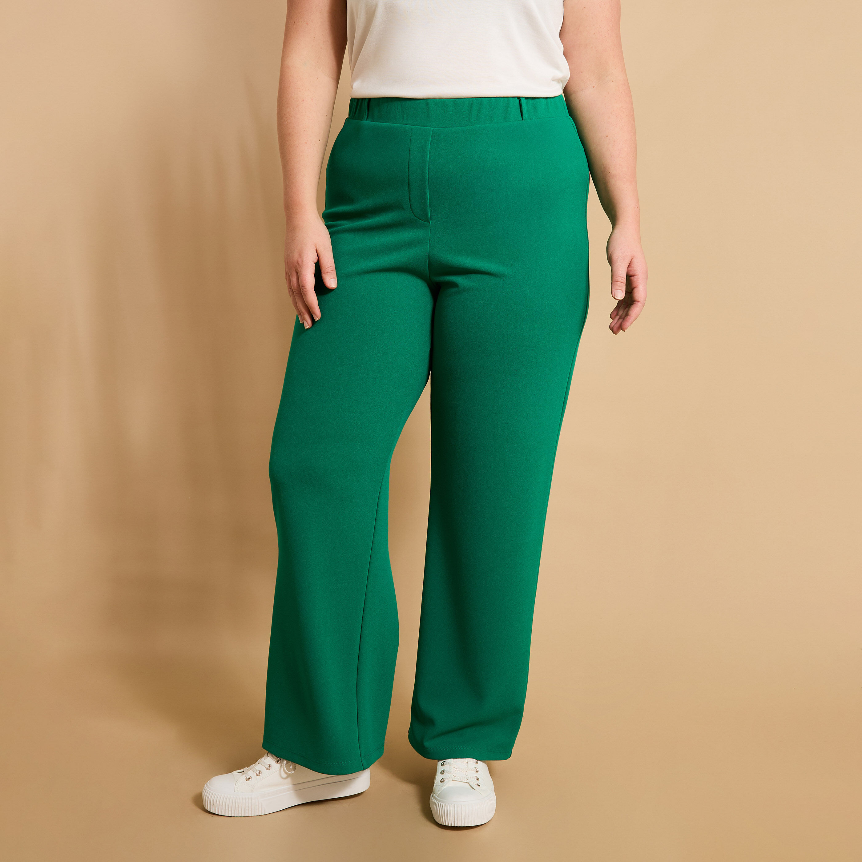 Pantalon large en maille femme