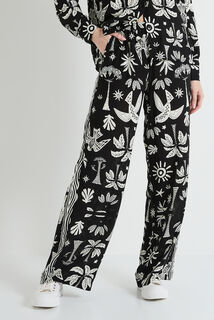Pantalon large imprimé femme