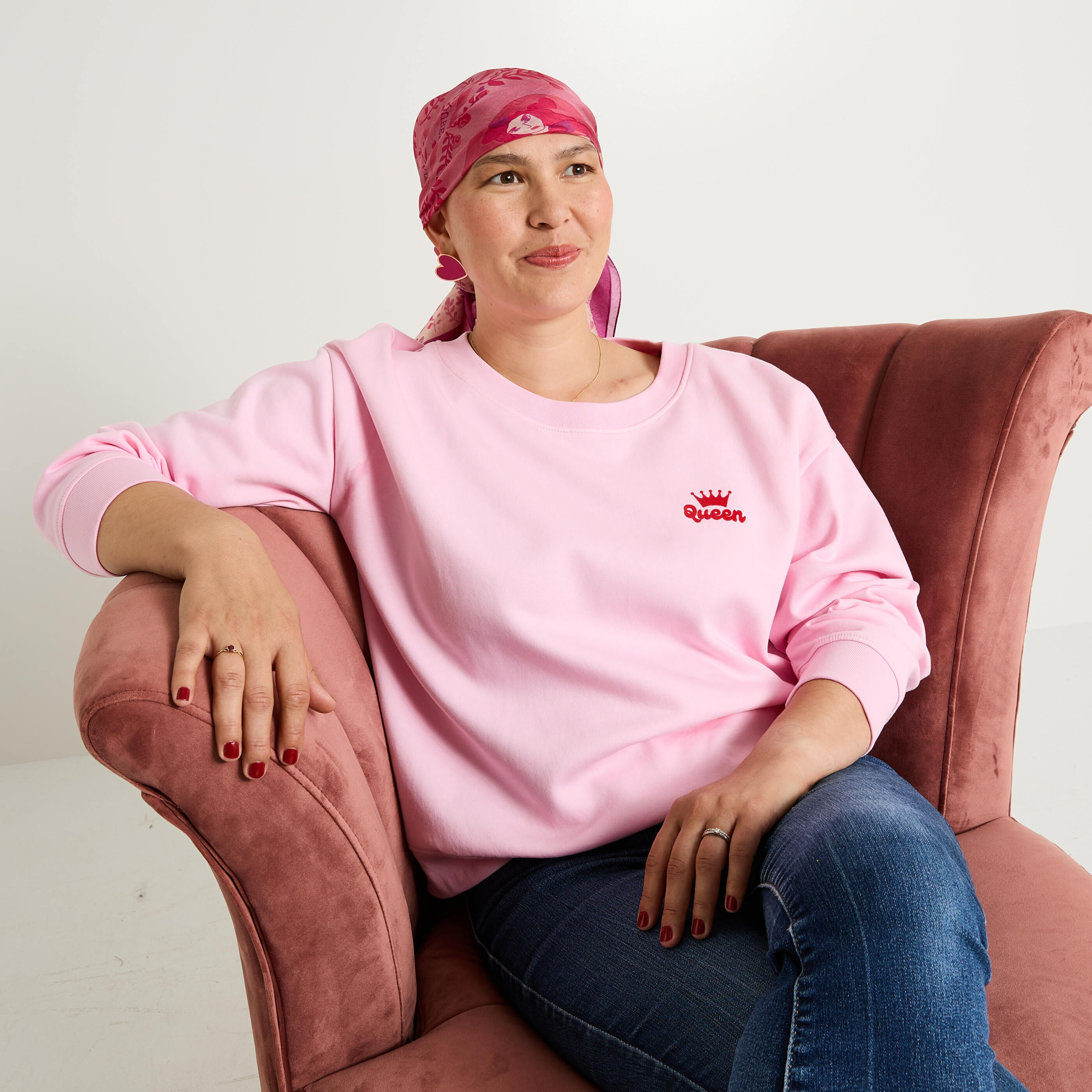 Sweat imprim&eacute; &agrave; col rond femme