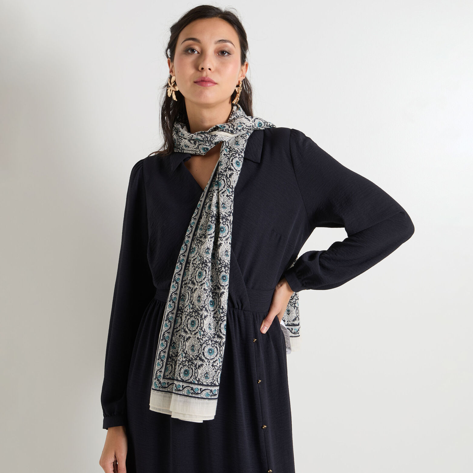 Étole longue imprimée femme