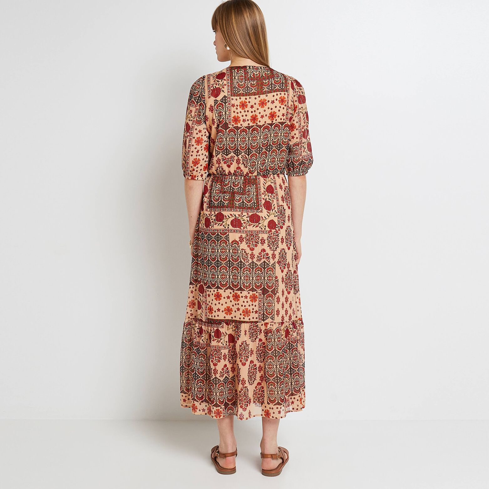 Robe longue imprimée femme